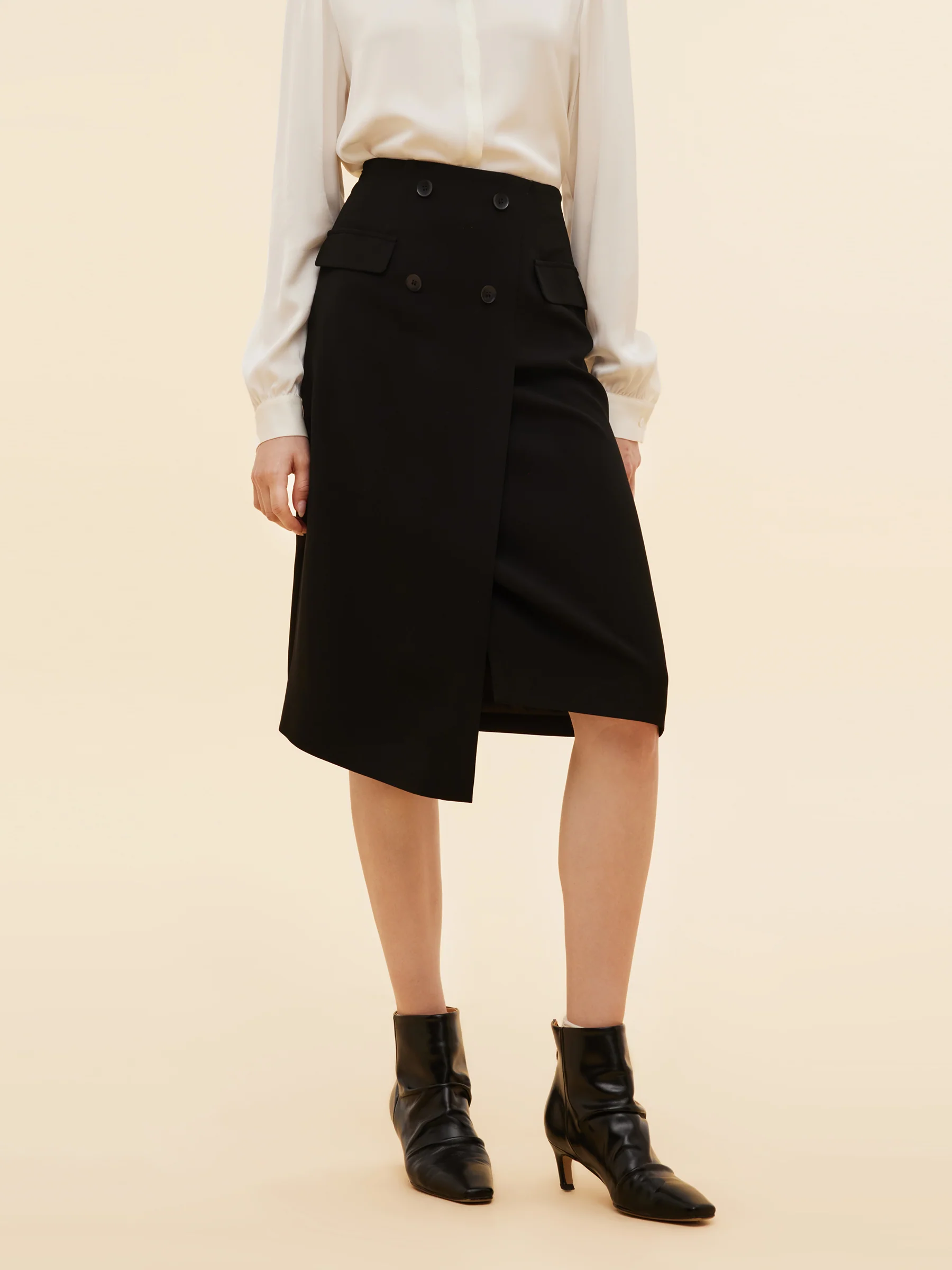 Acetate Blend Women Column Skirt - Image 4