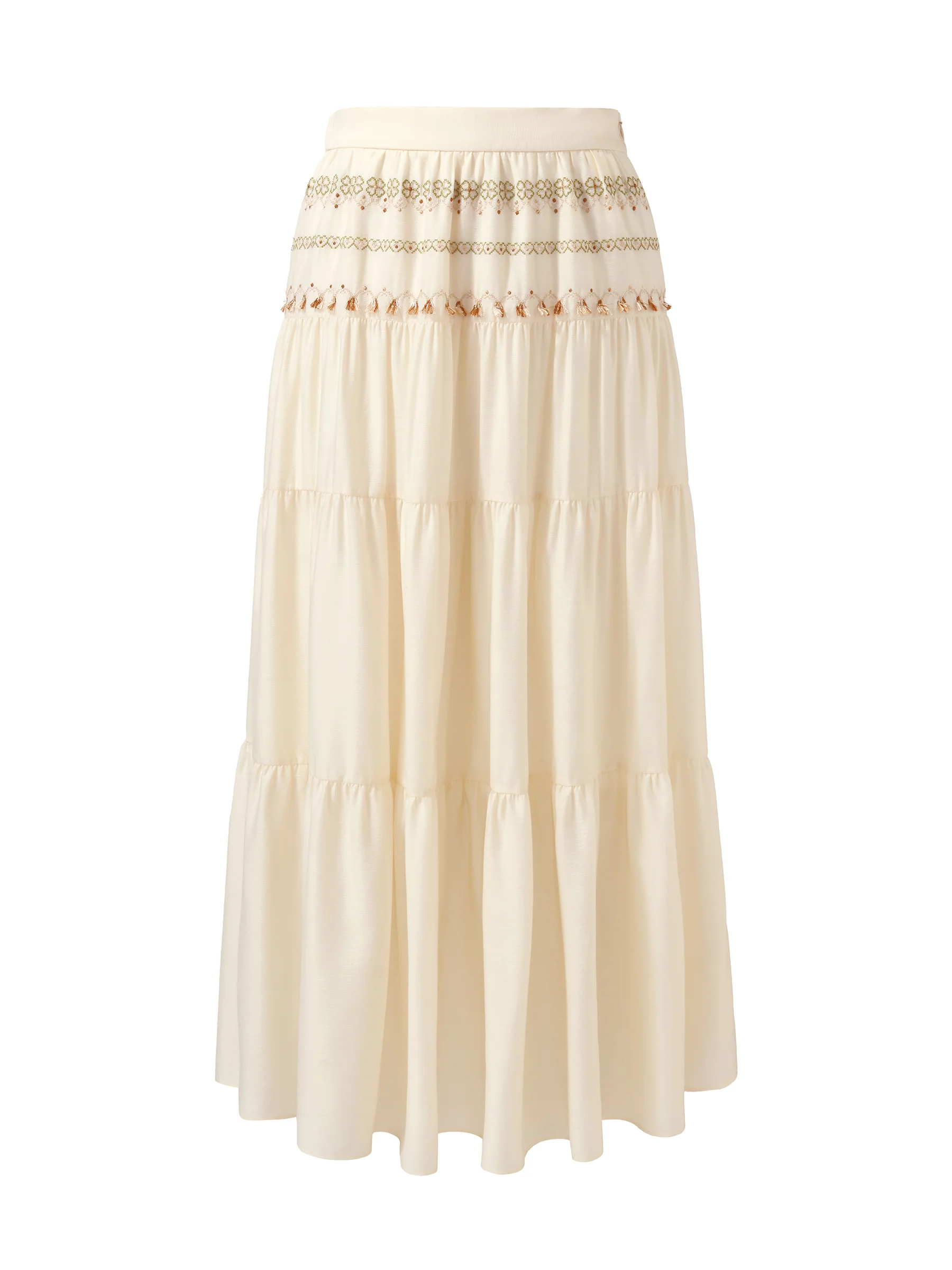 Acetate Blend Women Embroidered Skirt - Image 7