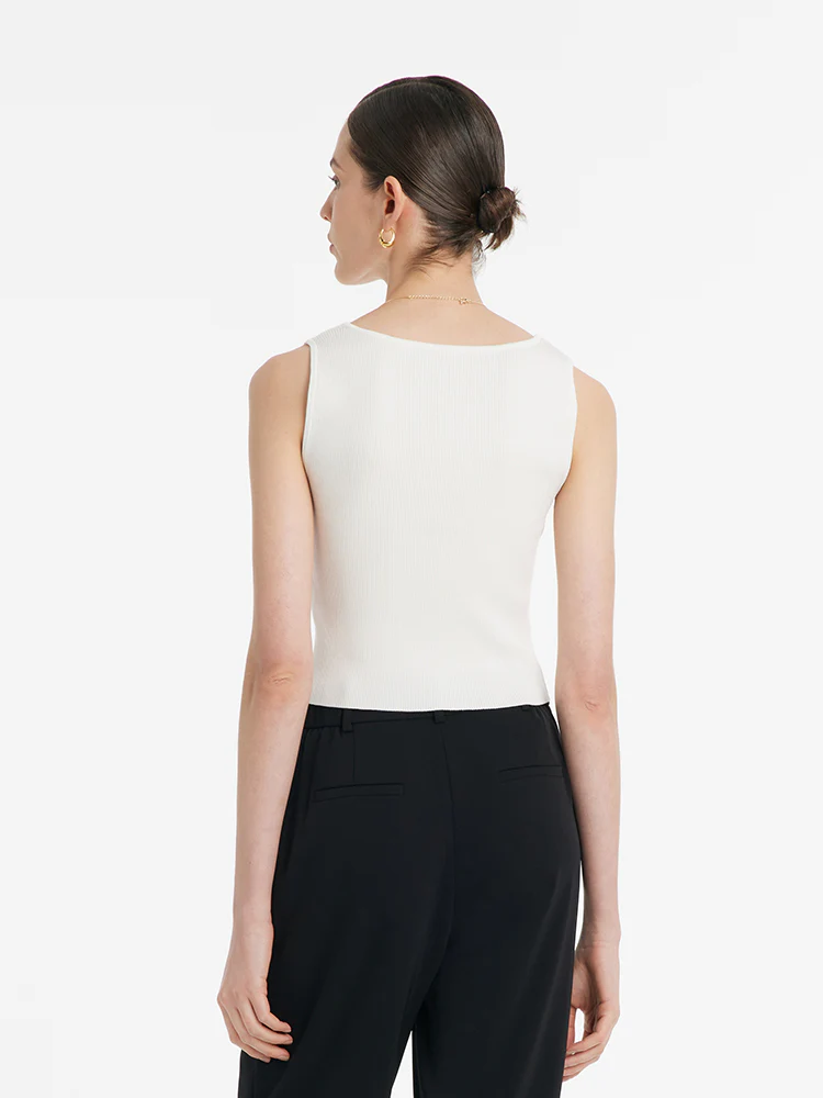 Acetate Knitted Ruched Women Vest - Image 6