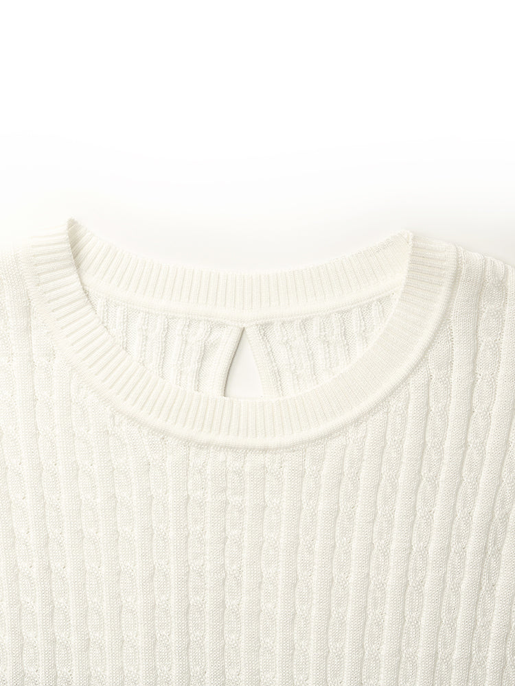 Acetate Knitted Striped Pullover Women Knit Top - Image 16