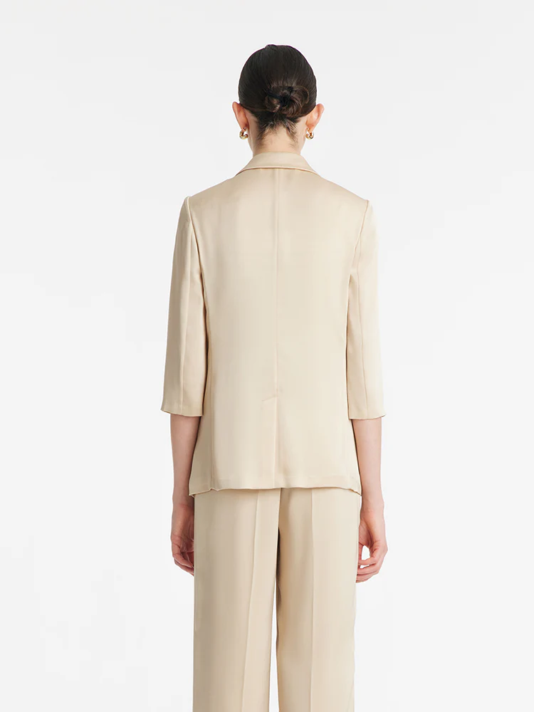 Acetate One Button Women Blazer - Image 6