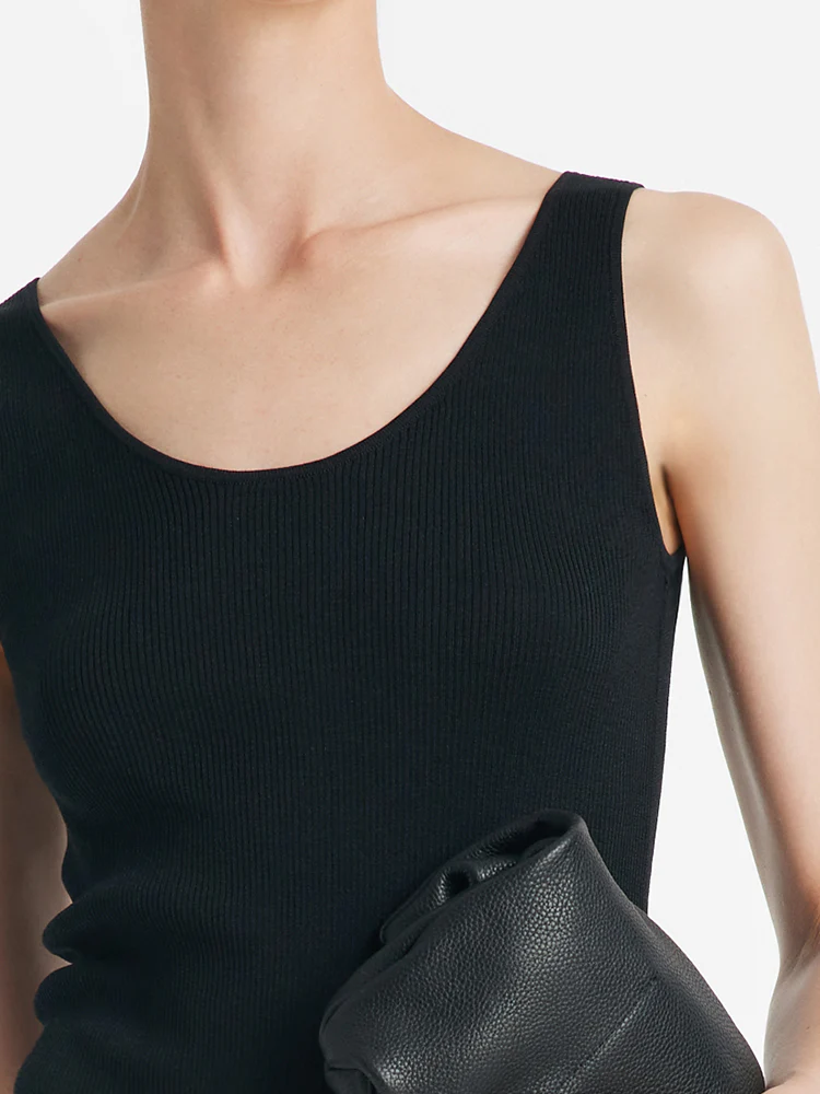 Acetate Round Neck Women Knitted Vest - Image 4
