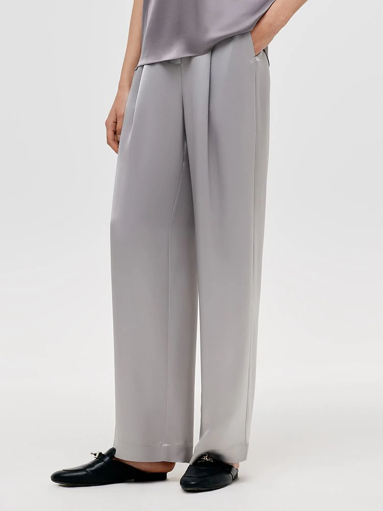 Acetate Straight Glossy Women Pants - Image 8