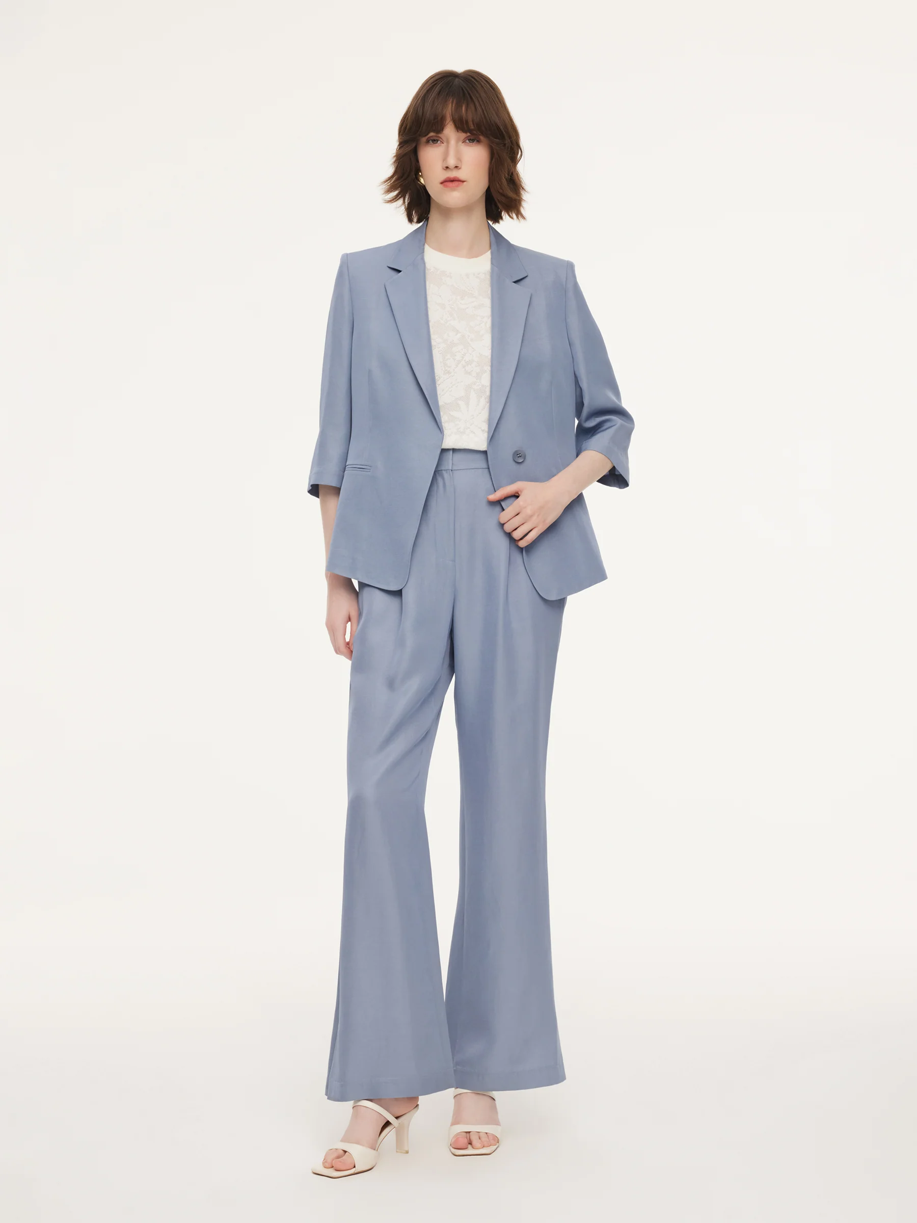 Acetate Tencel Linen Blend Women Blazer - Image 2