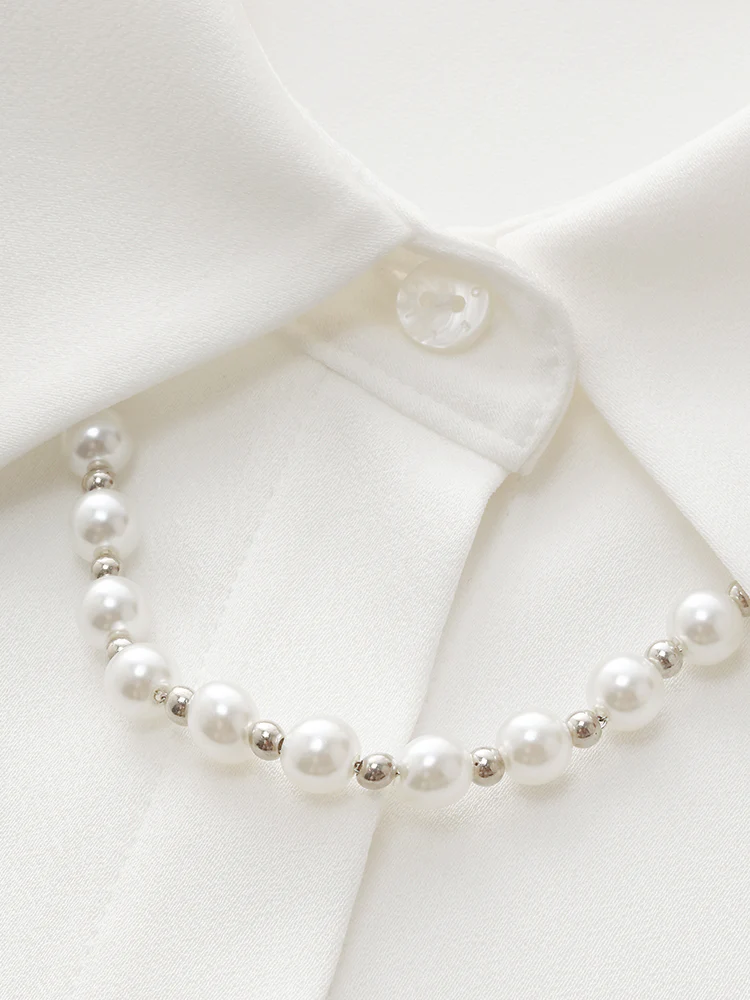Acetate Women Shirt With Detachable Beaded Chain - Image 6