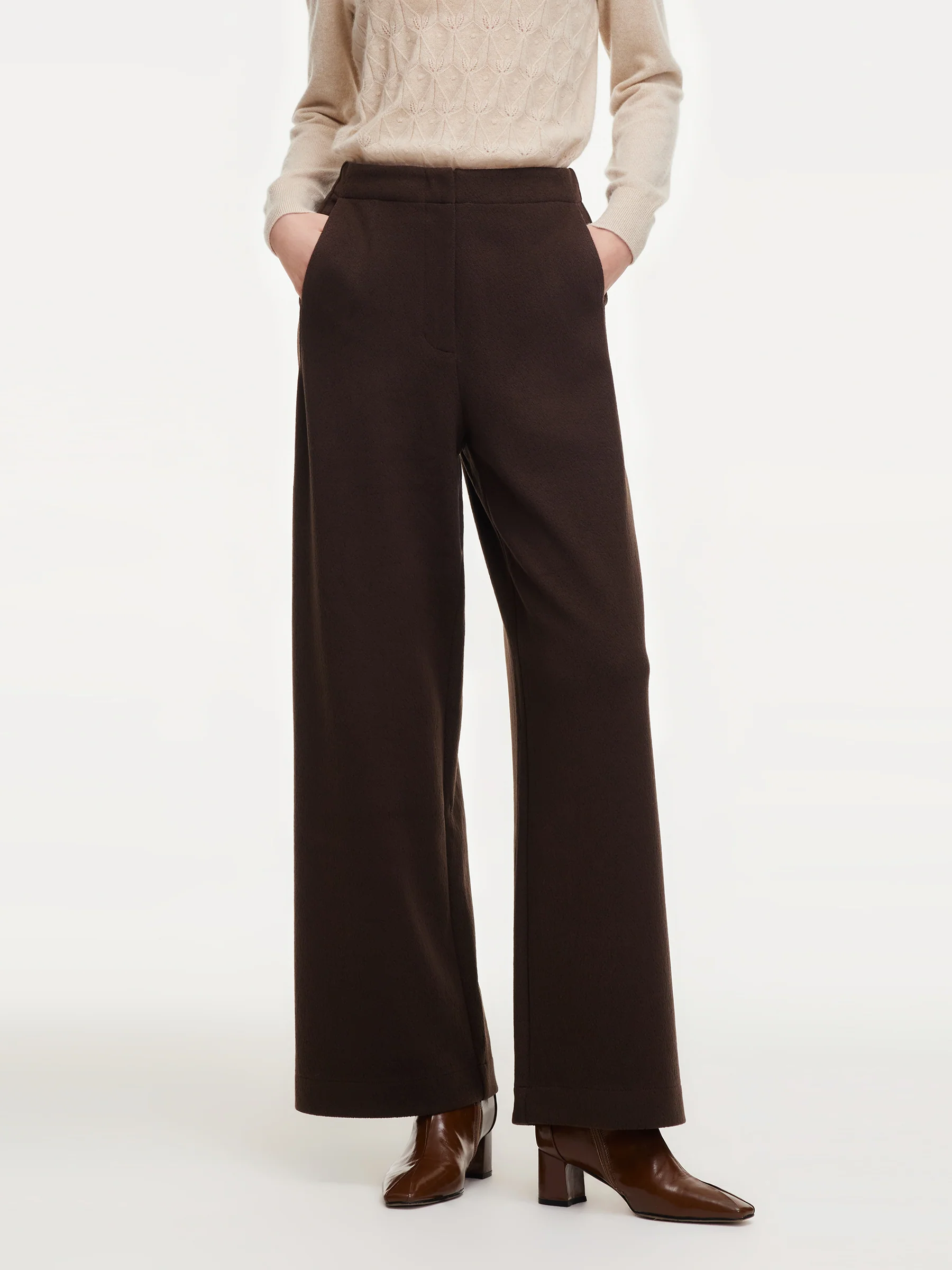 Adjustable Waist Straight Wide Leg Women Pants - Image 13