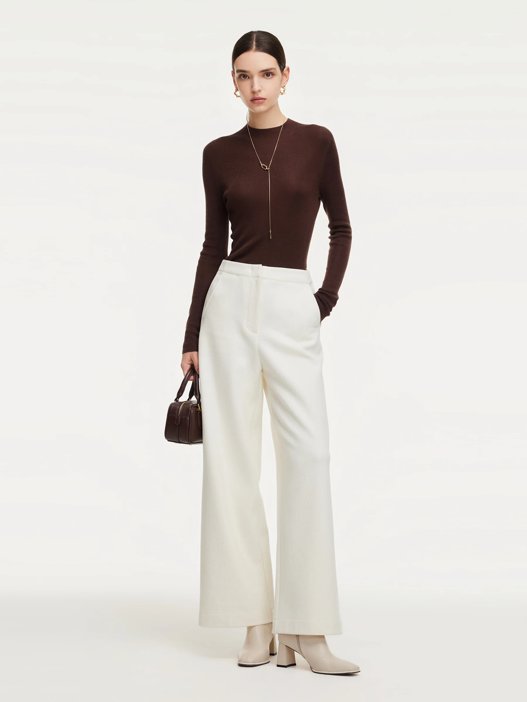 Adjustable Waist Straight Wide Leg Women Pants - Image 4