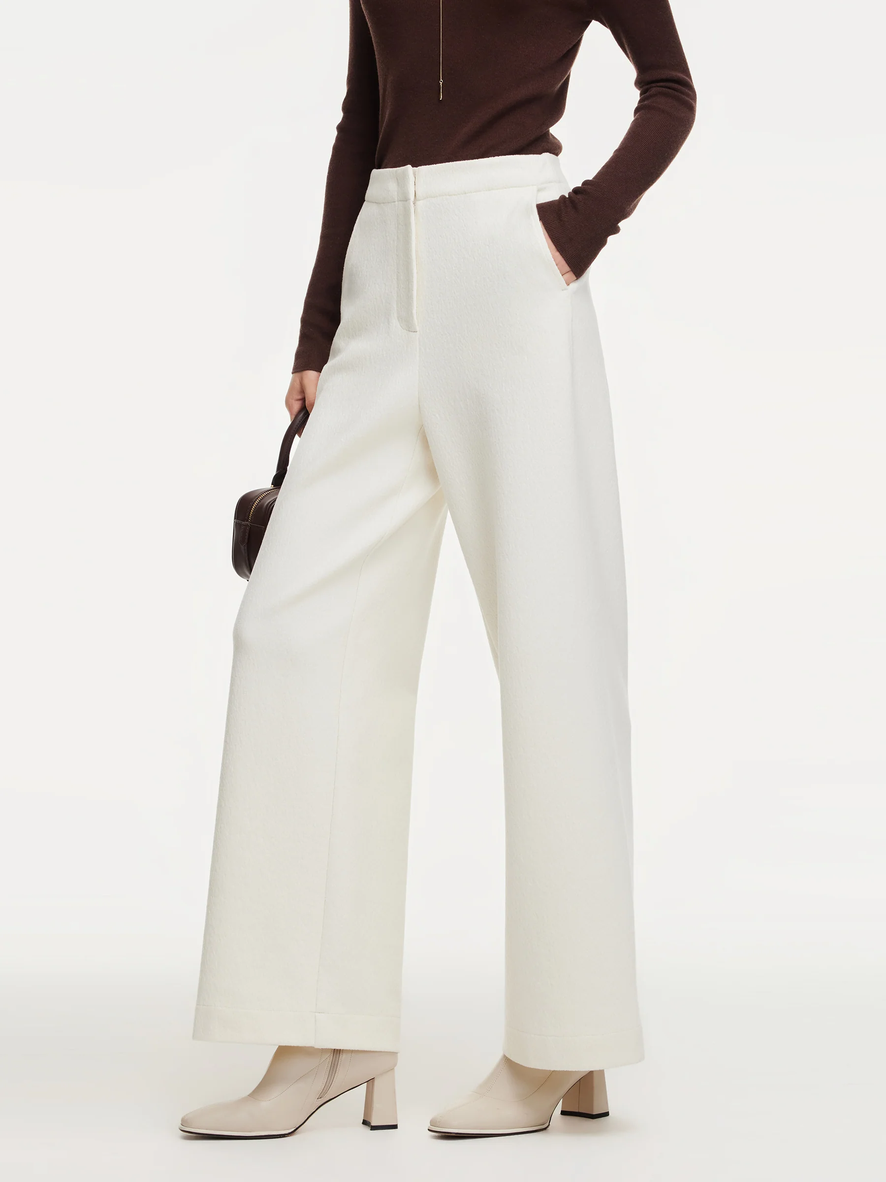 Adjustable Waist Straight Wide Leg Women Pants - Image 5