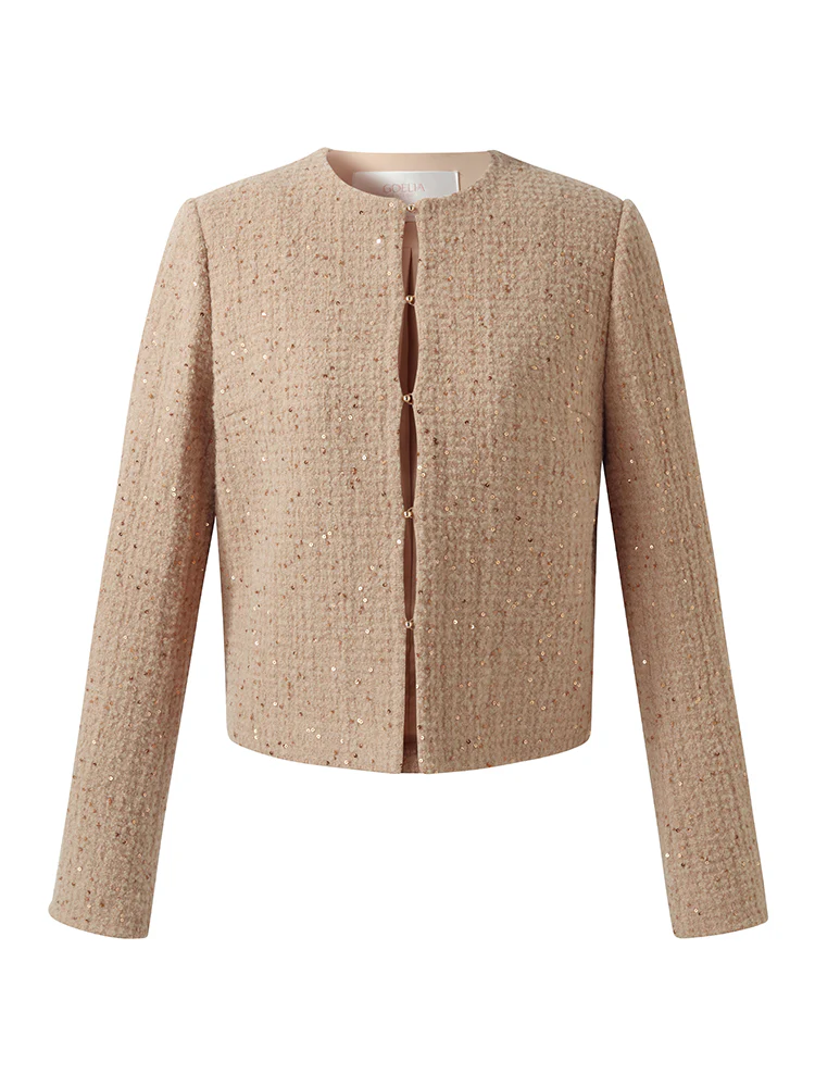 Alpaca And Wool Tweed Women Crop Jacket - Image 8