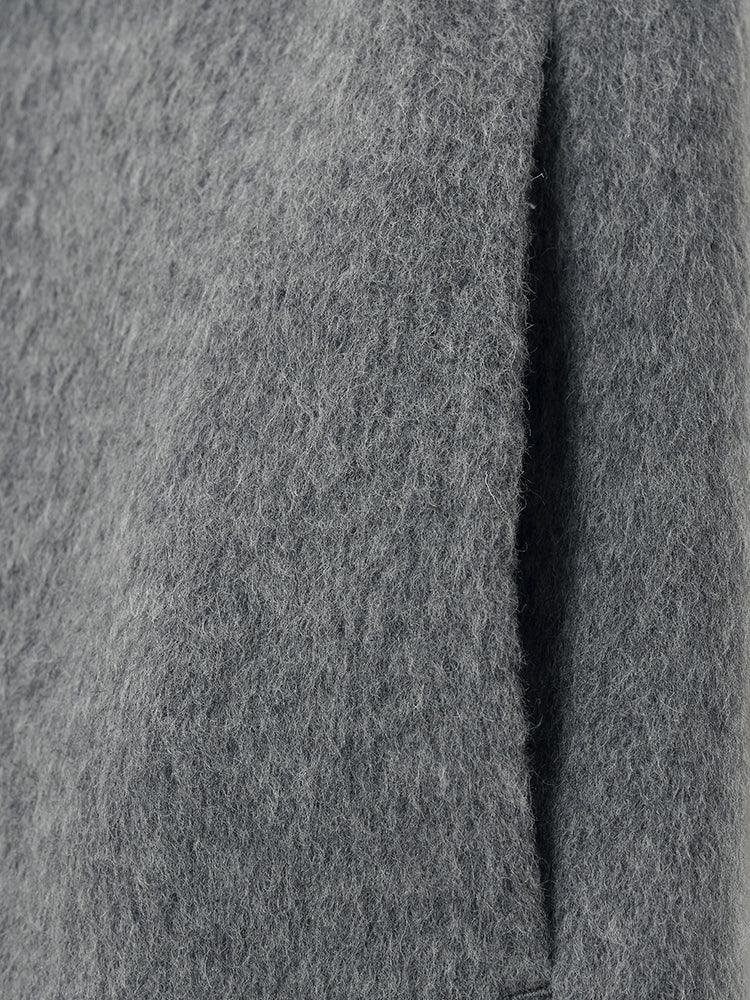 Alpaca Wool Belted Women Overcoat - Image 7