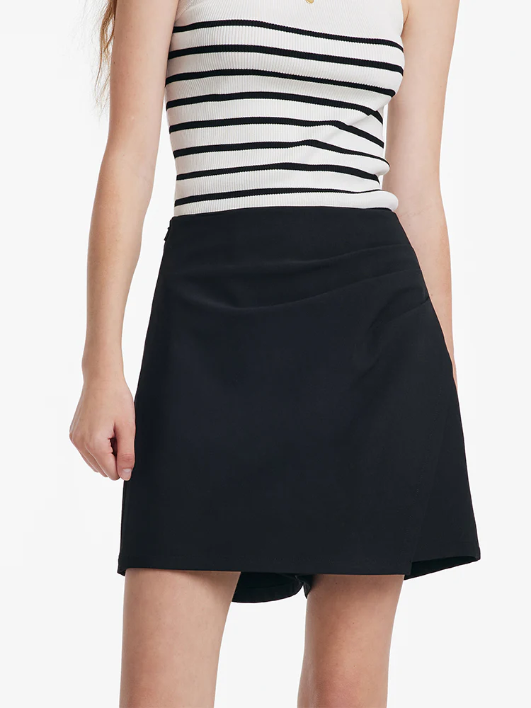Asymmetric Ruched A-Line Skort - Image 3