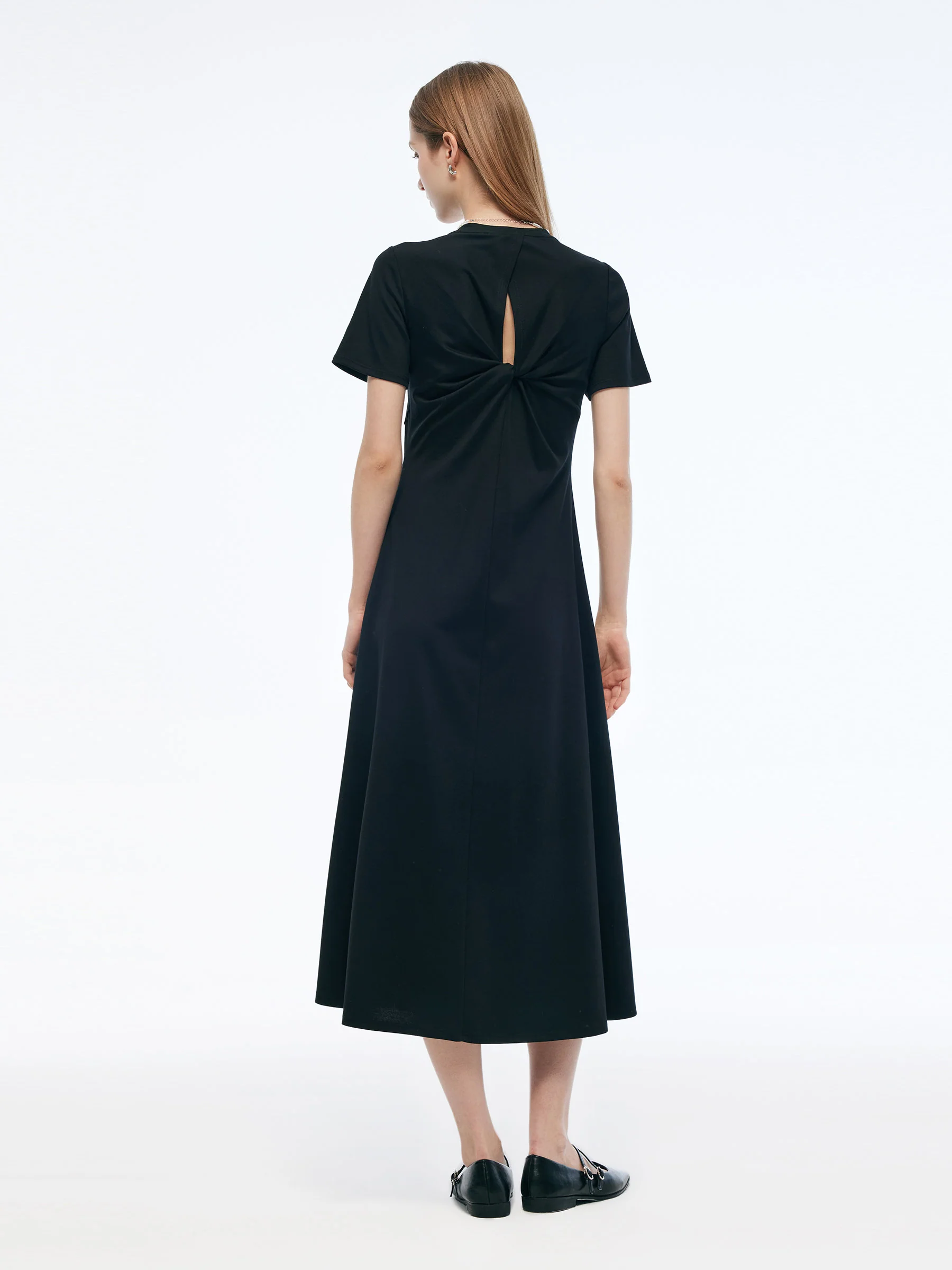 Back Twist Women Maxi T-Shirt Dress - Image 4