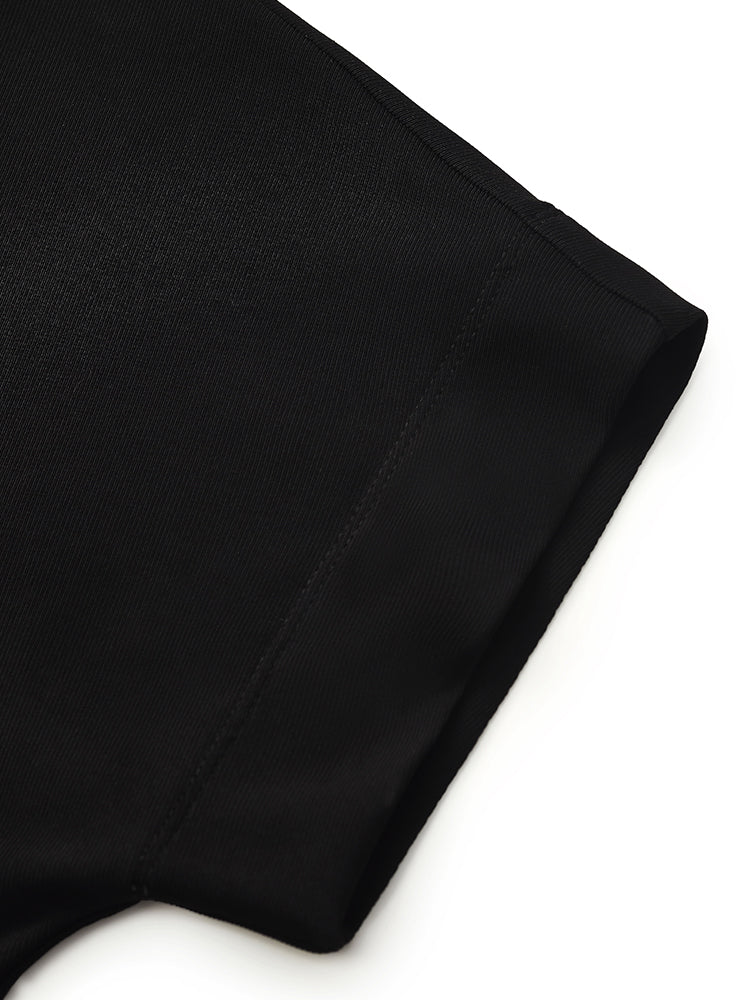 Black Acetate Top And Skirt Two-Piece Set - Image 8