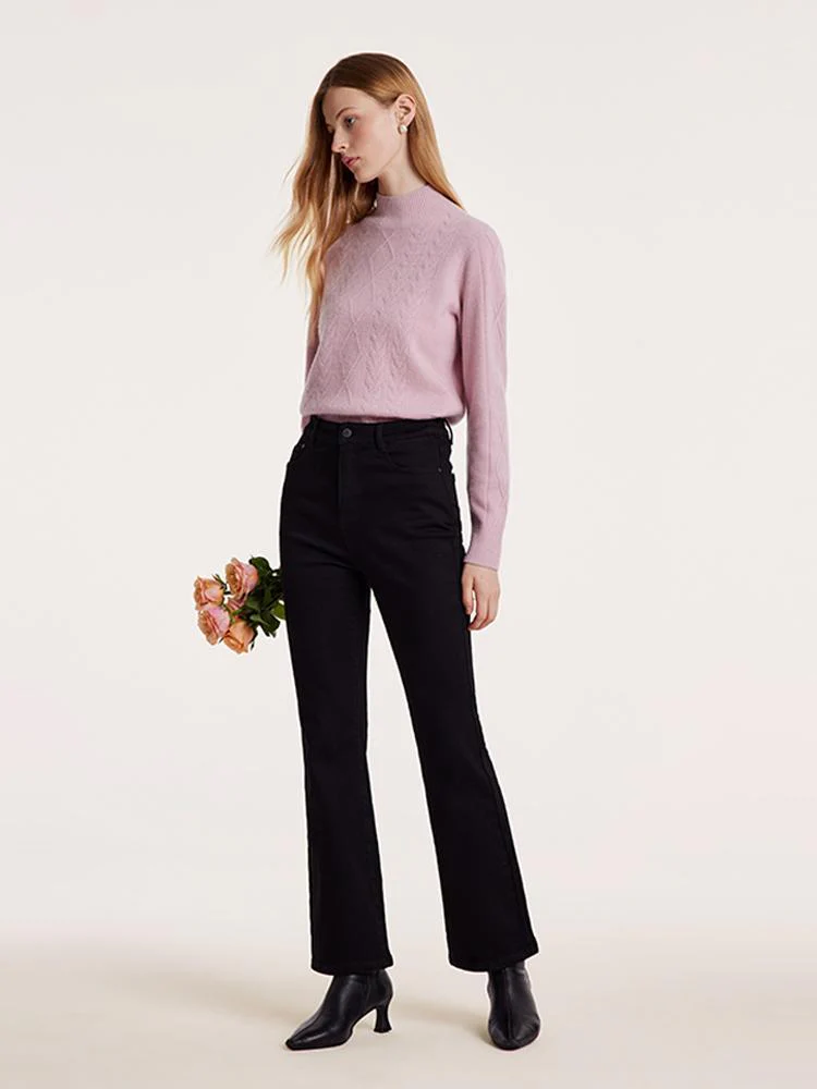 Black Ankle Length Flared Jeans - Image 2