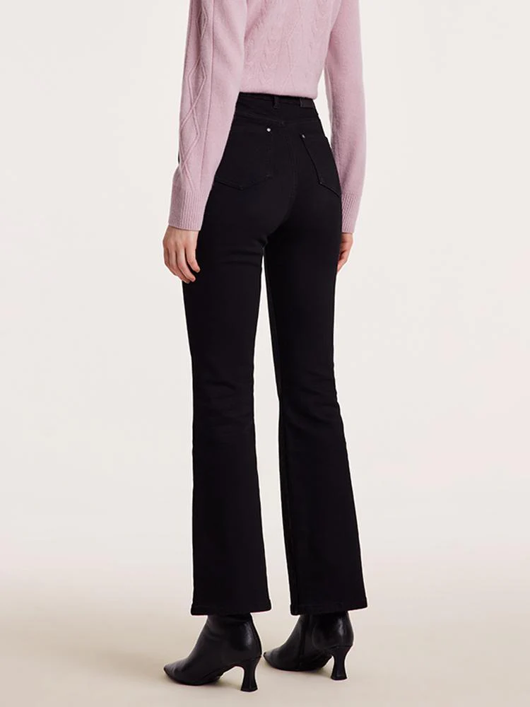 Black Ankle Length Flared Jeans - Image 6