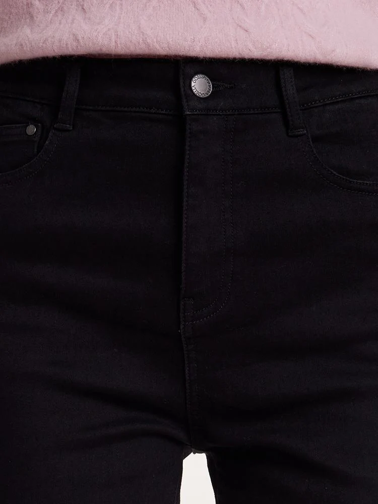 Black Ankle Length Flared Jeans - Image 7