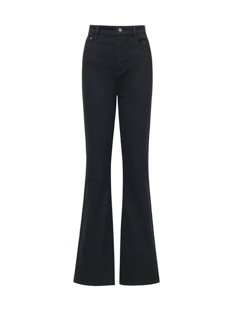 Black Ankle Length Flared Jeans - Image 8