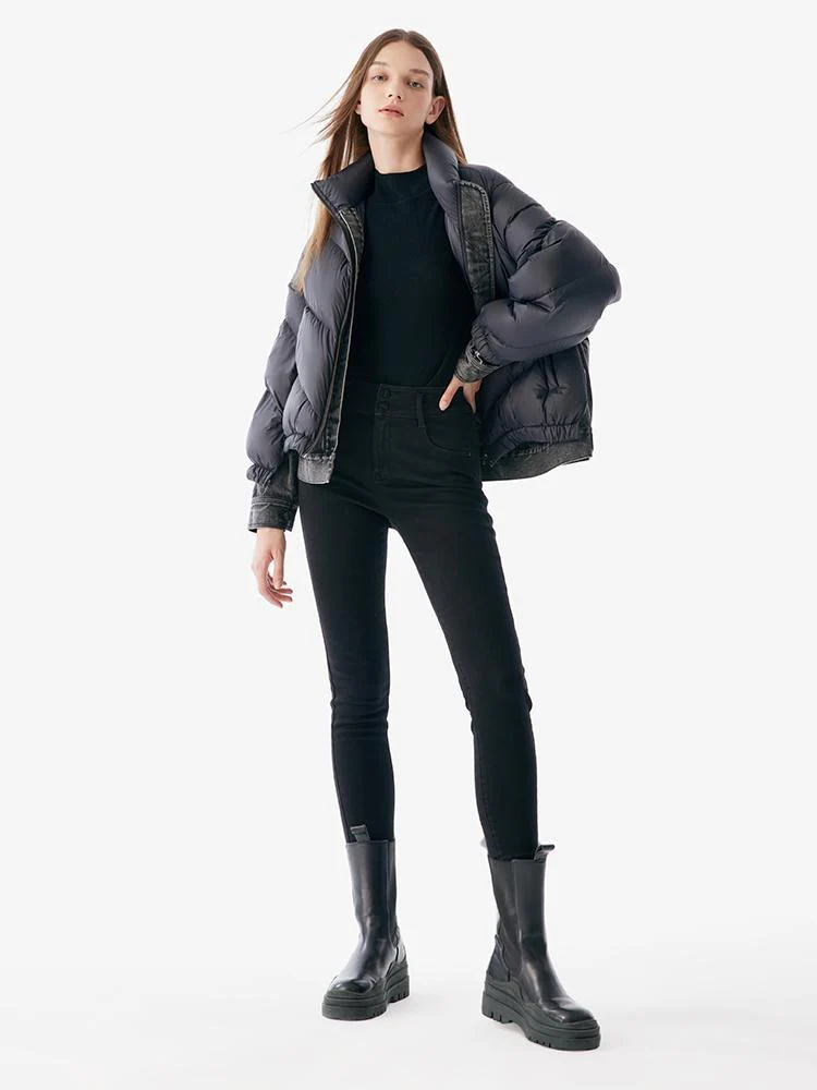Black High-Waist Sheath Jeans - Image 2