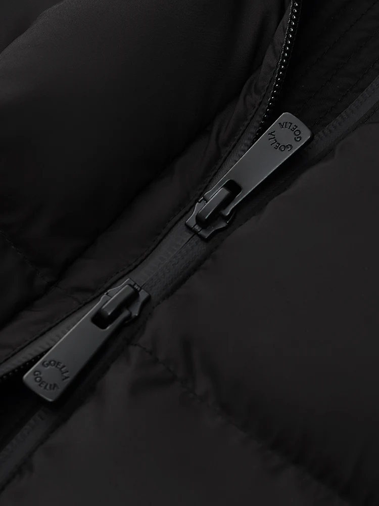 Black Hooded Goose Down Jacket - Image 8