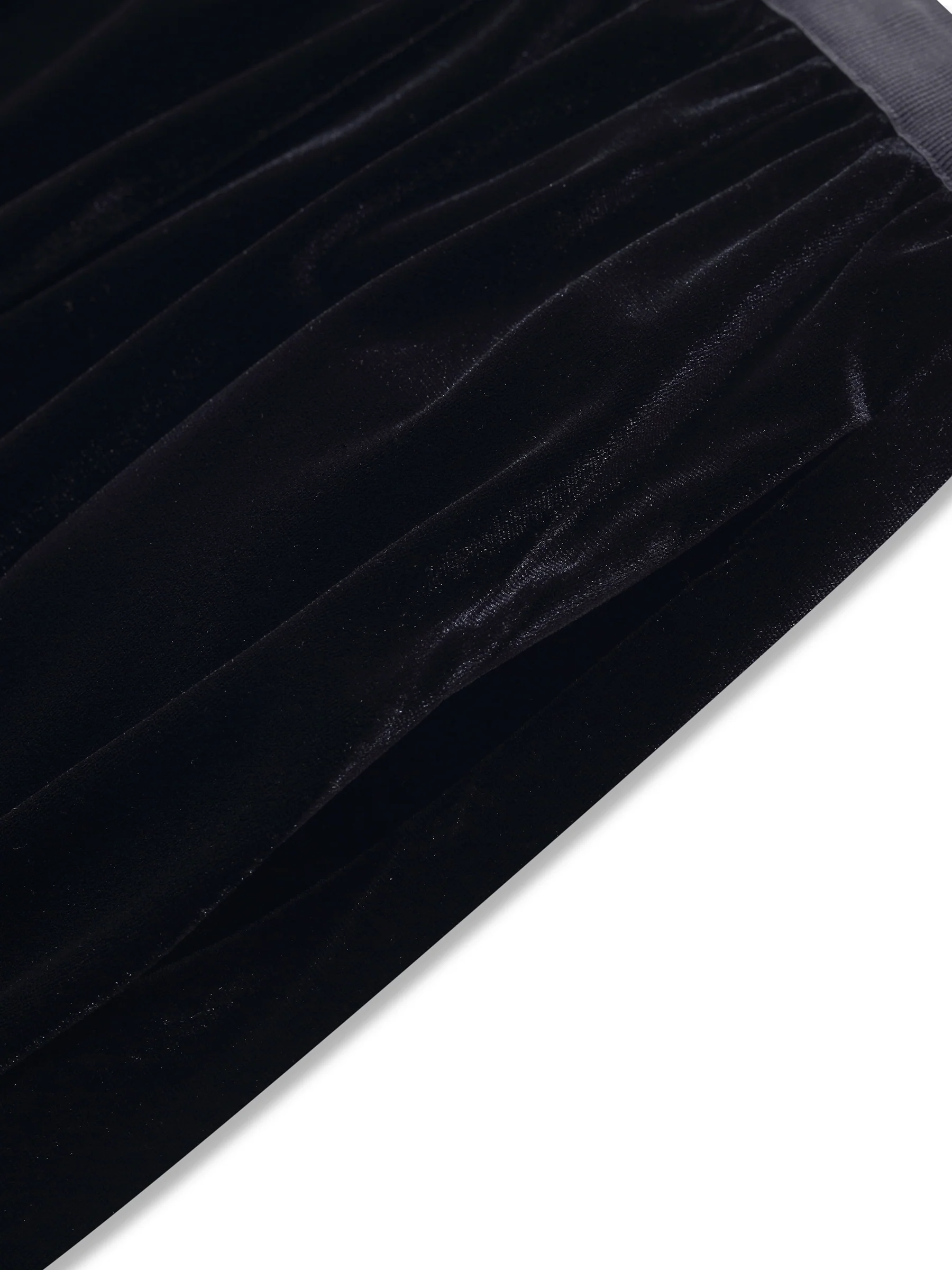 Black Velvet A-Line Elastic Waist Women Skirt - Image 7