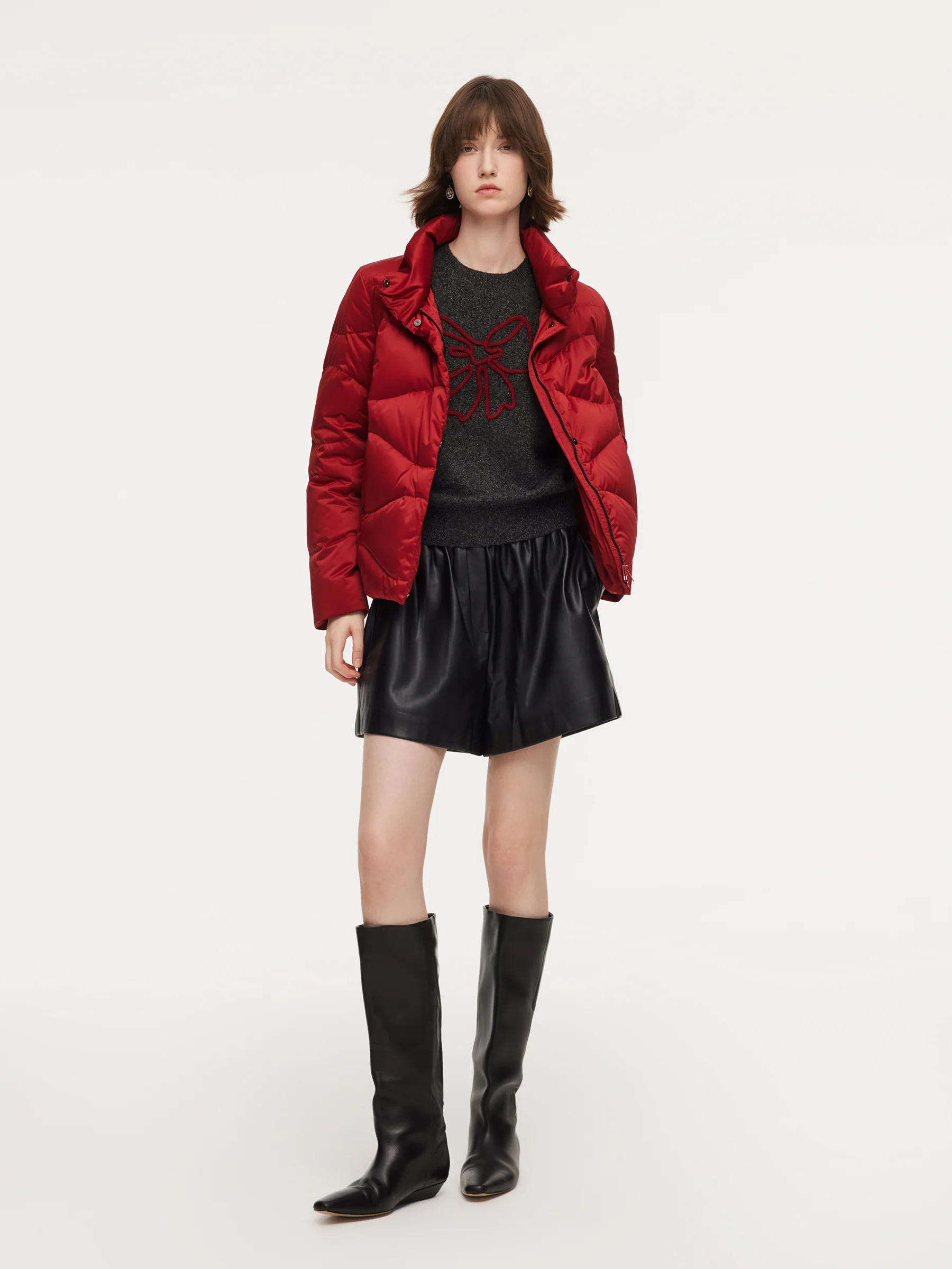 Bowknot Round Neck Women Sweater - Image 4