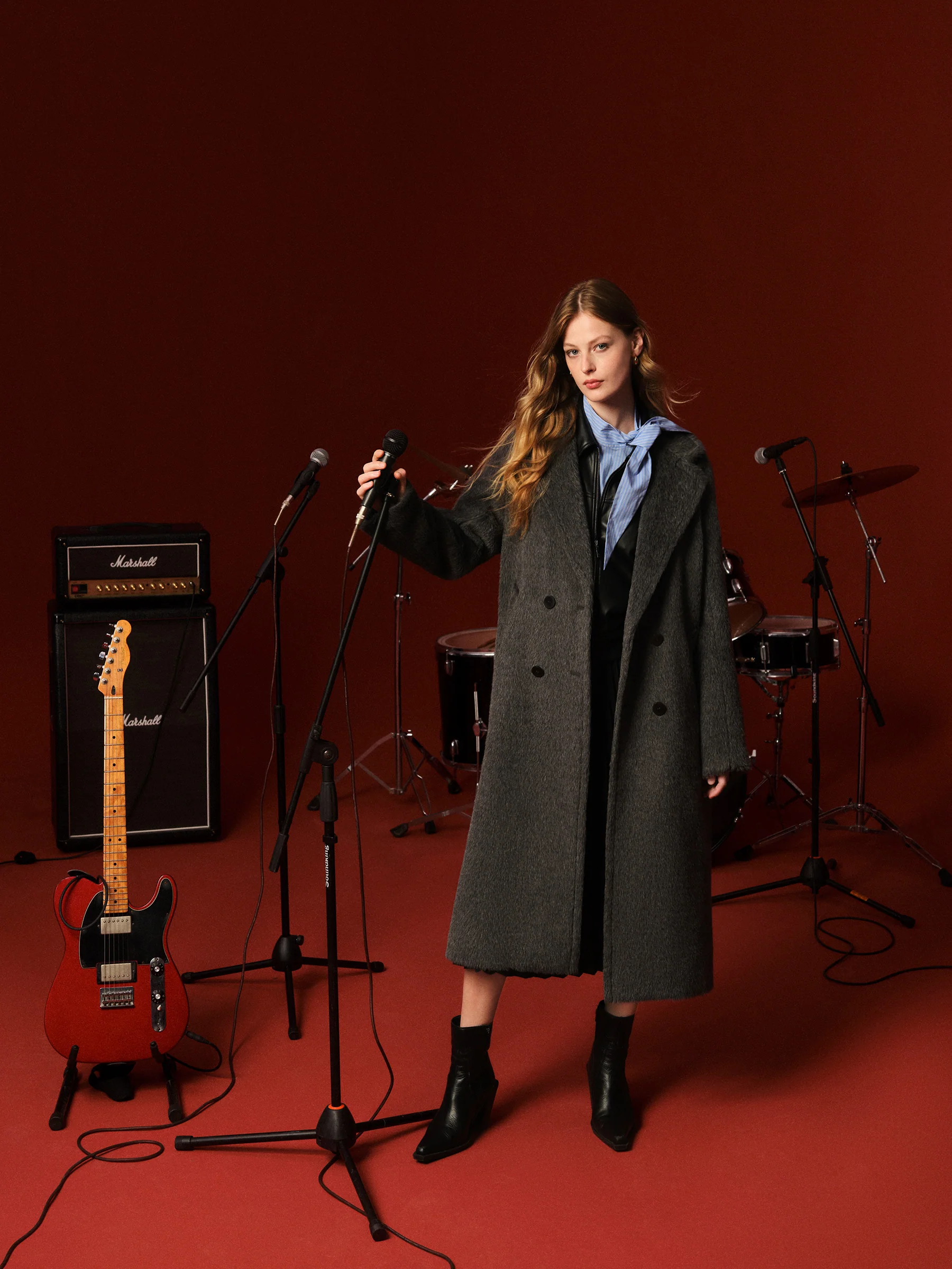 Brushed Alpaca Wool Blend Unisex Overcoat - Image 3