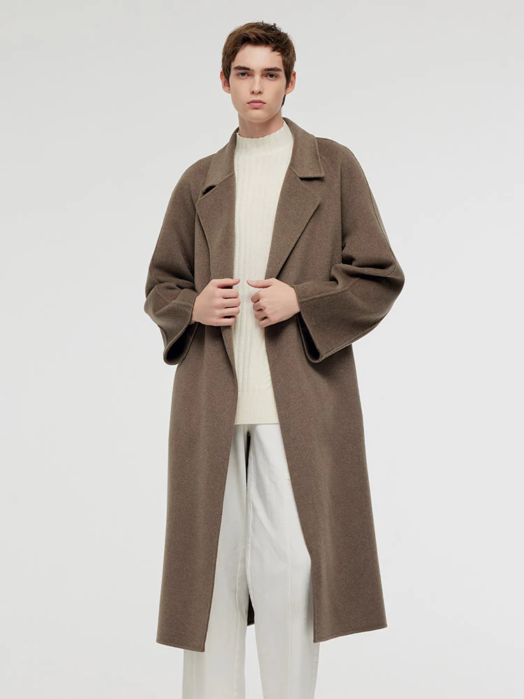 Cashmere Wool Unisex Wrap Coat - Image 4