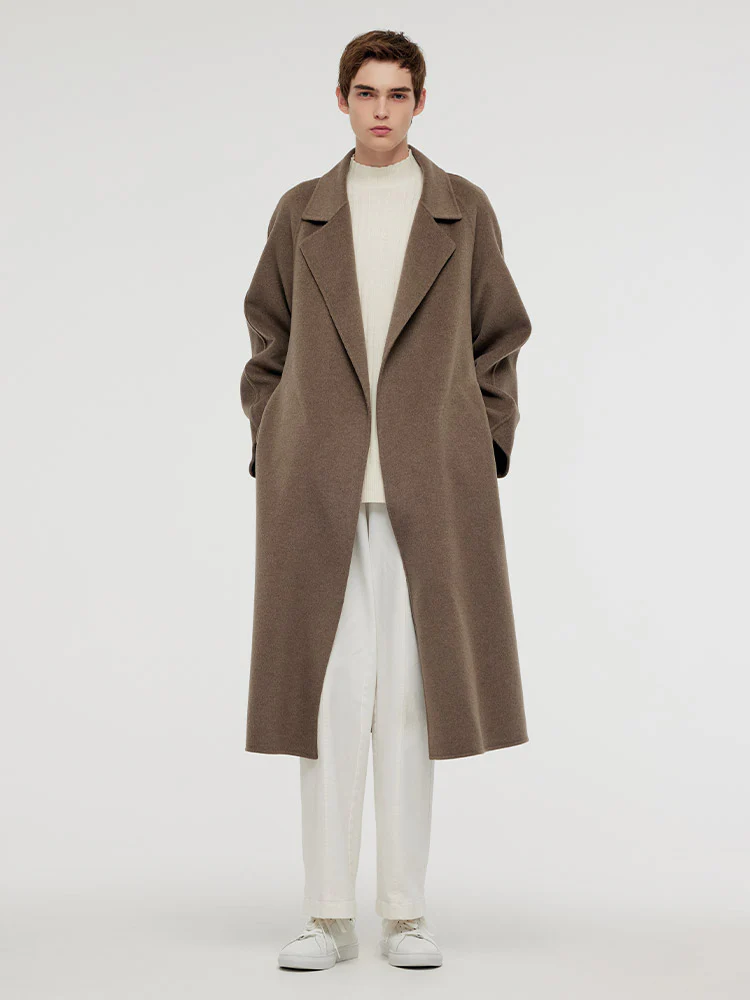 Cashmere Wool Unisex Wrap Coat - Image 9