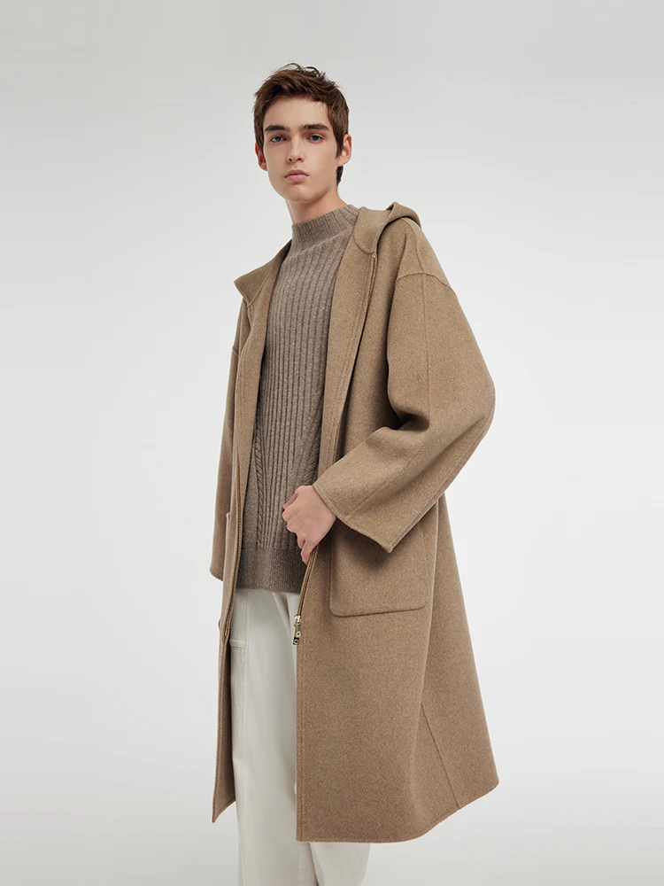 100% Cashmere Hooded Unisex Overcoat - Image 10
