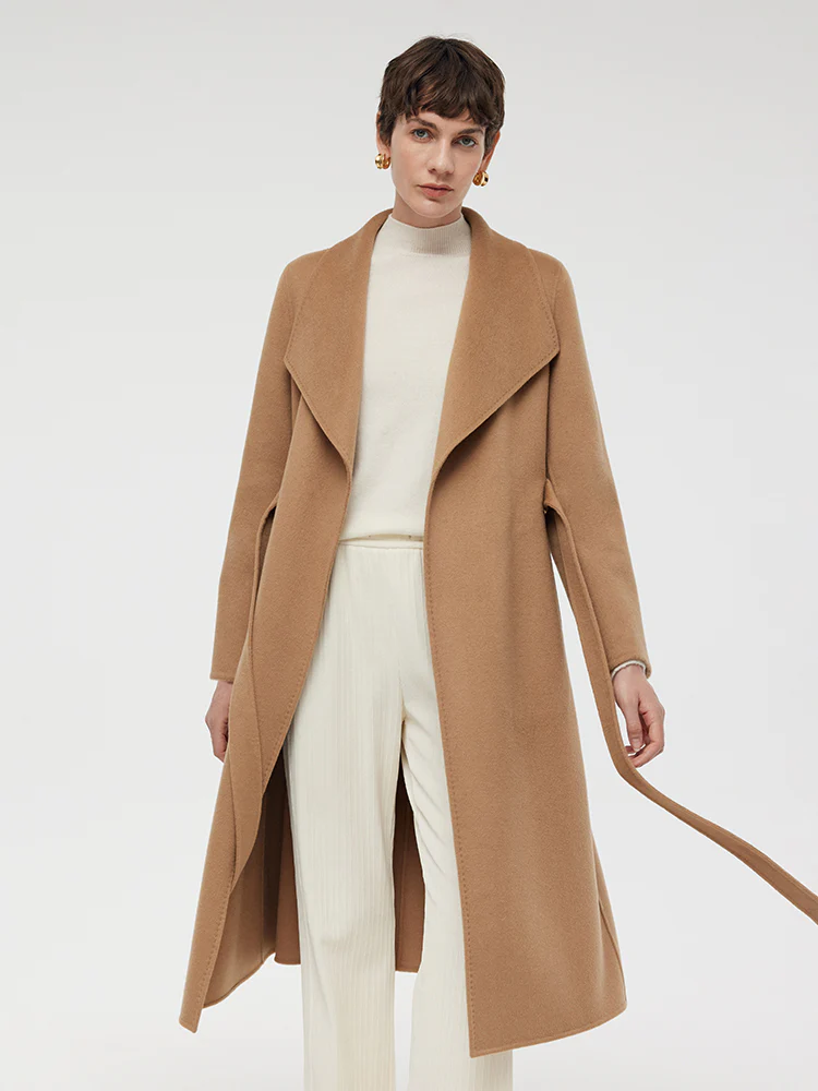 100% Cashmere Lapel Women Overcoat - Image 6