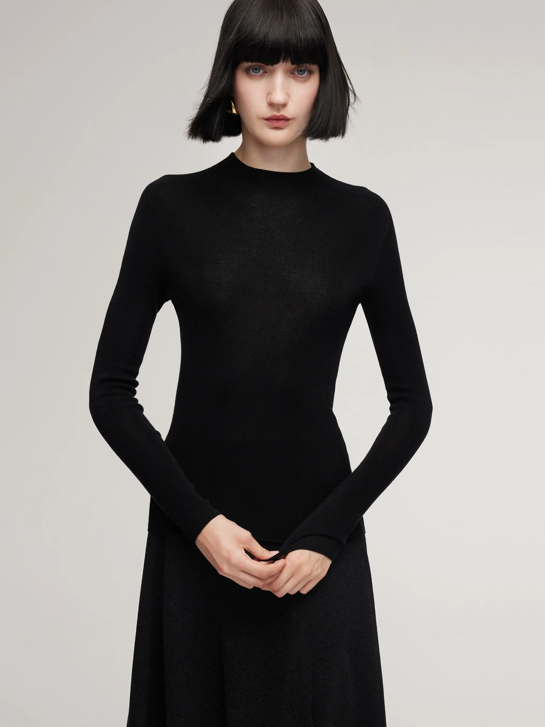 Cashmere Mulberry Silk Tencel Blend Women Knit Top - Image 22