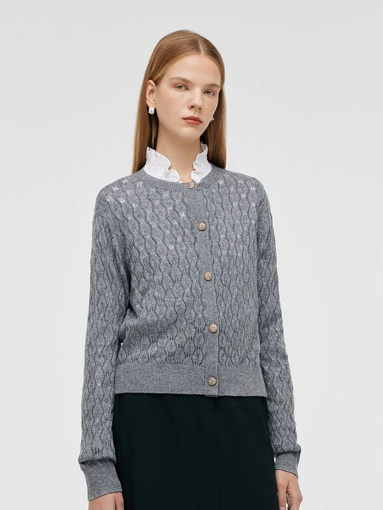 Cashmere Single-Breasted Women Cardigan - Image 4