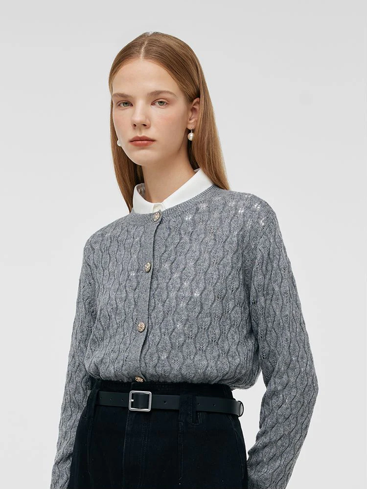 Cashmere Single-Breasted Women Cardigan - Image 5