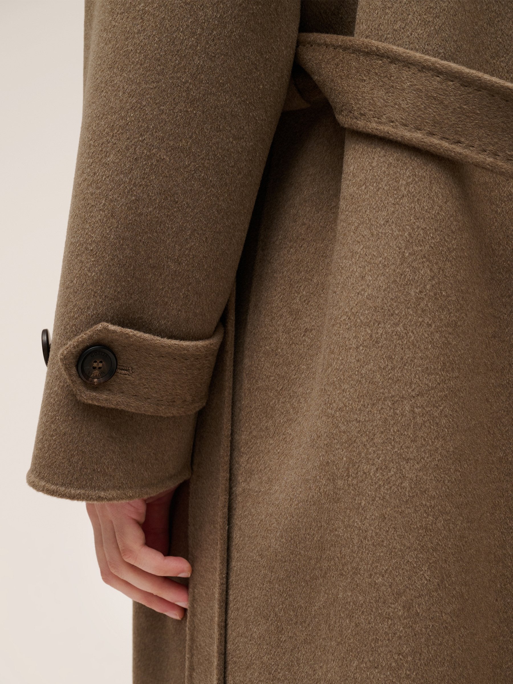 Cashmere Wool Blend Double-Faced Unisex Wrap Overcoat - Image 10