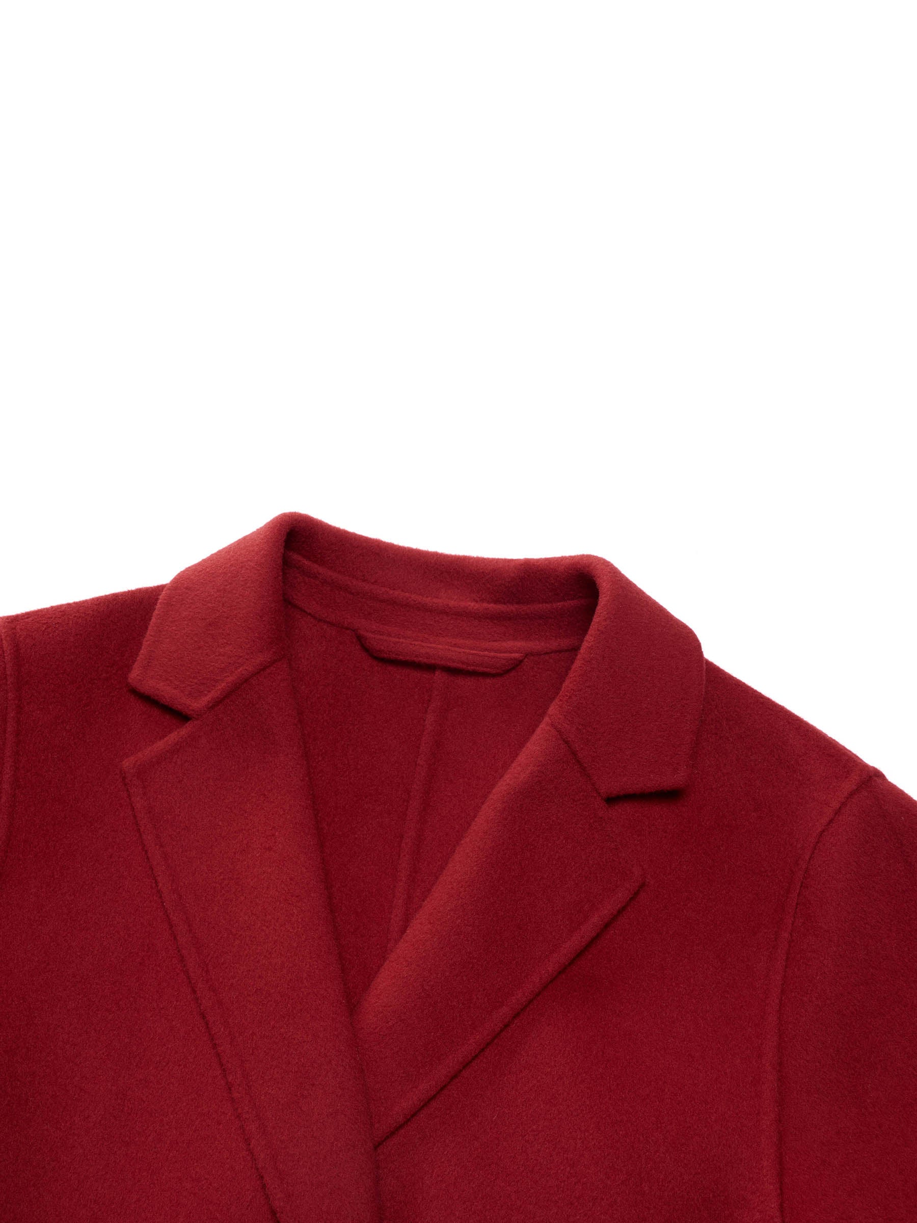 Cashmere Wool Blend Double-Faced Women Cape Coat With Leather Belt - Image 8