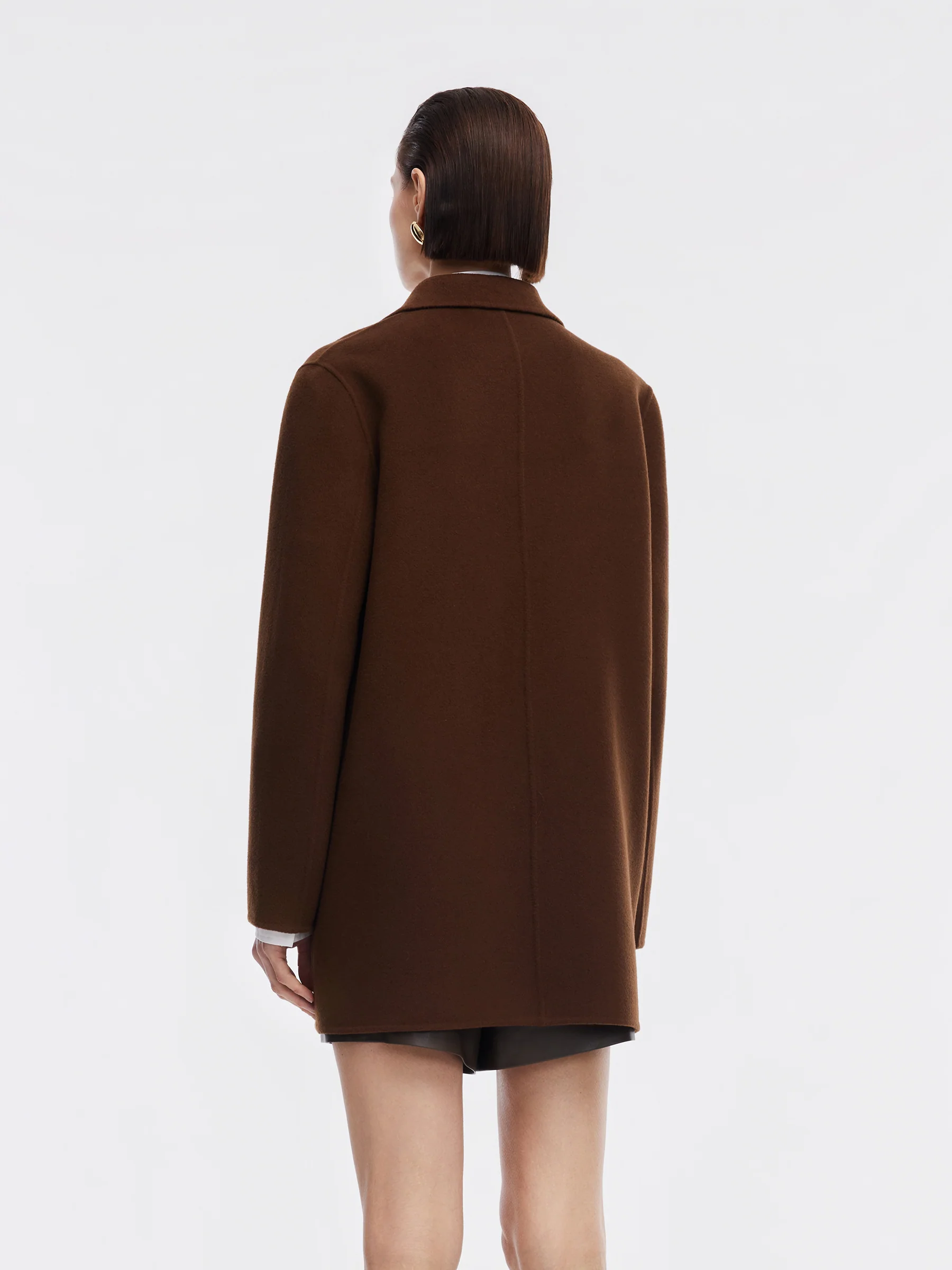 Cashmere Wool Blend Double-Faced Women Coat - Image 3