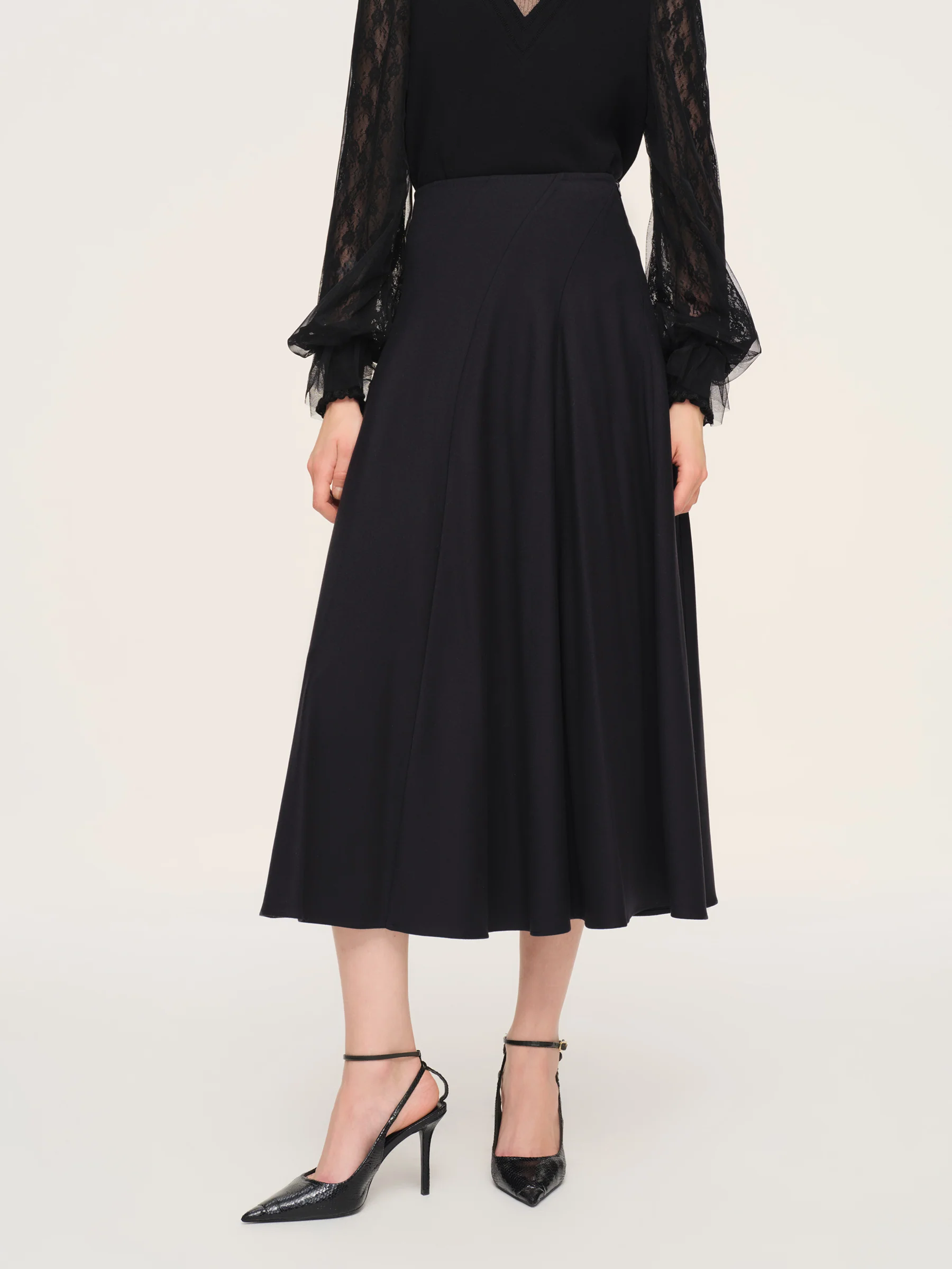 Cashmere Wool Blend Stretch Women Skirt - Image 4