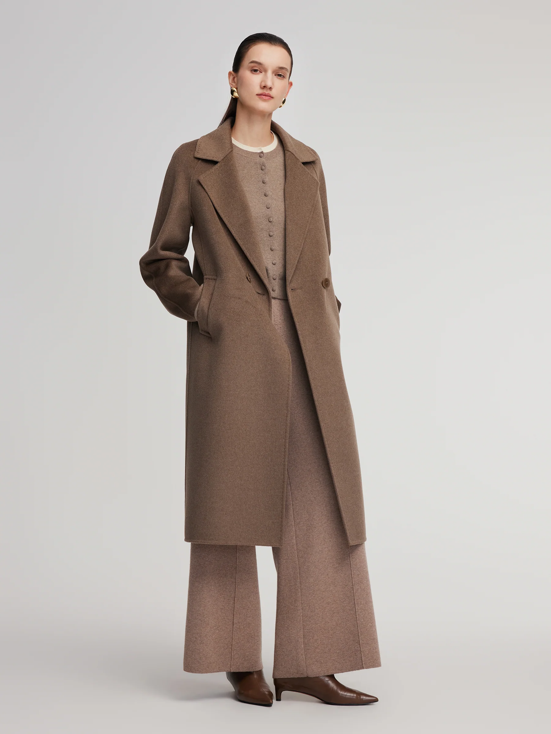 Cashmere Wool Blend H-Line Women Overcoat - Image 5