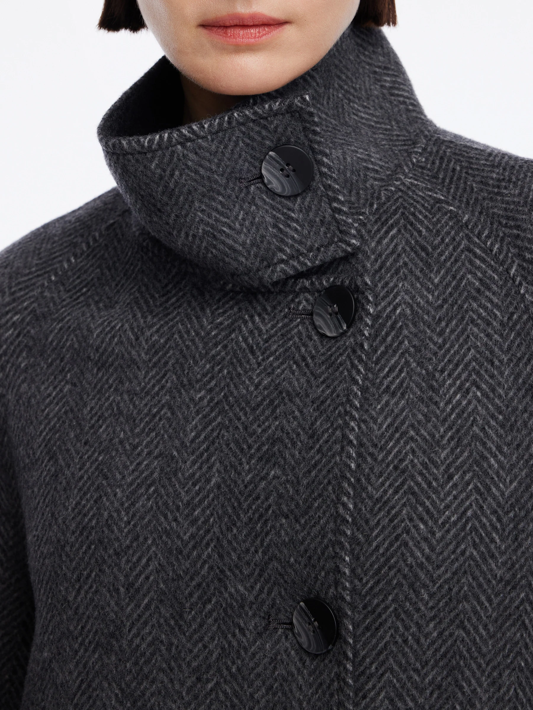 Cashmere Wool Blend Double-Faced Women Self-Tie Belt Overcoat - Image 8