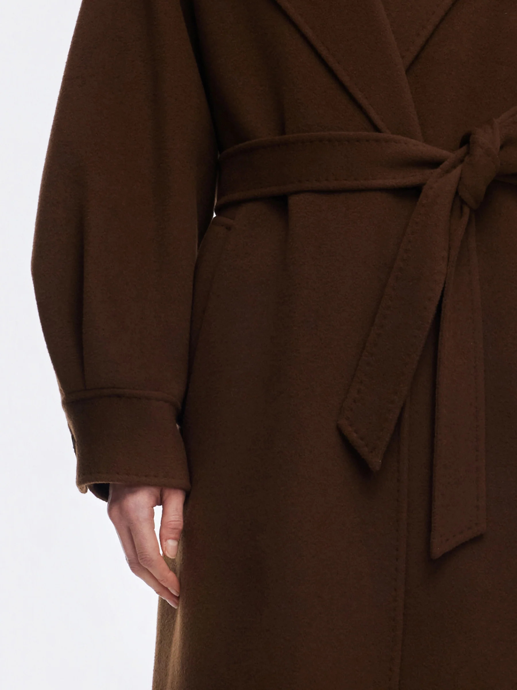Cashmere Wool Double-Faced Women Wrap Overcoat - Image 8