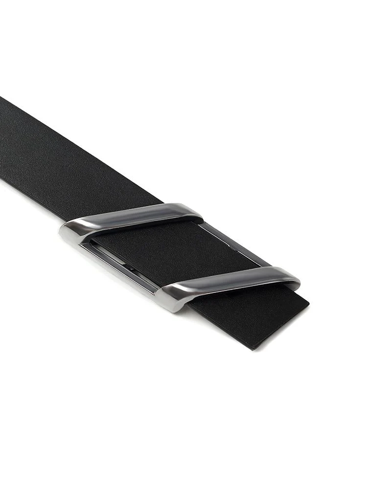 Chic Parallelogram Metal Buckle Leather Women Belt - Image 7