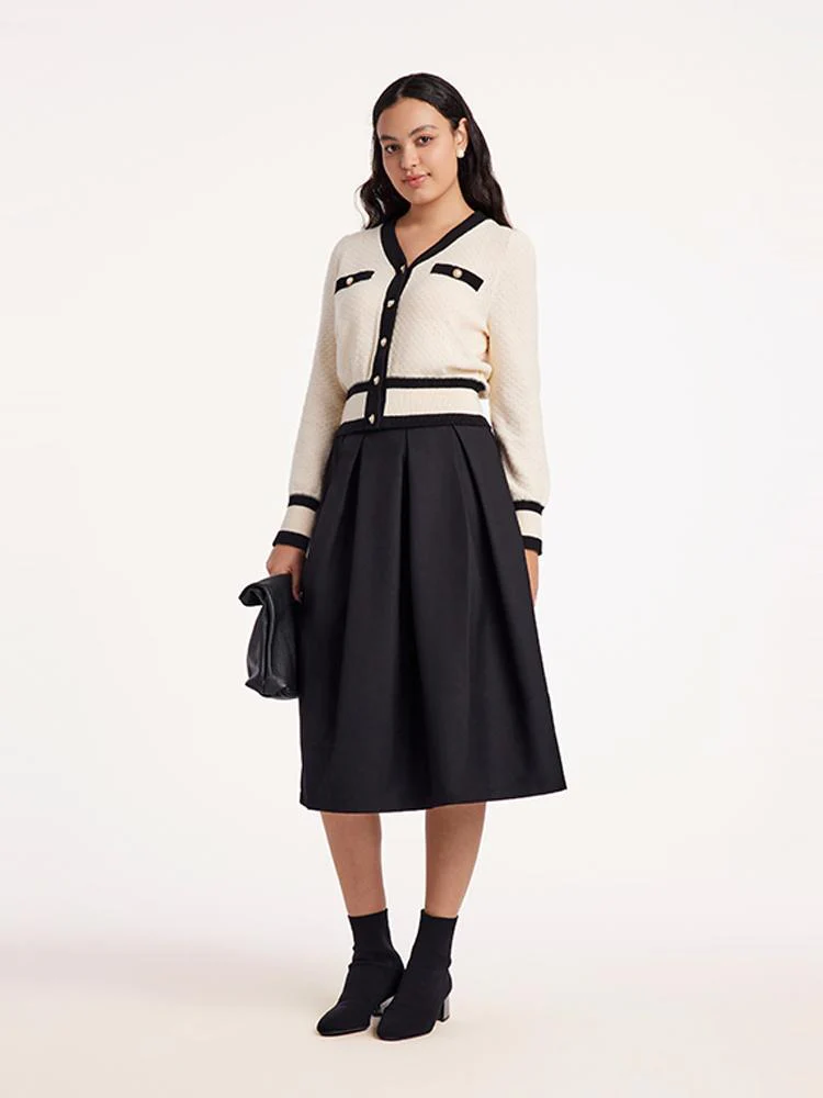 Classic Jacquard Cardigan And Skirt Two-Piece Set - Image 5