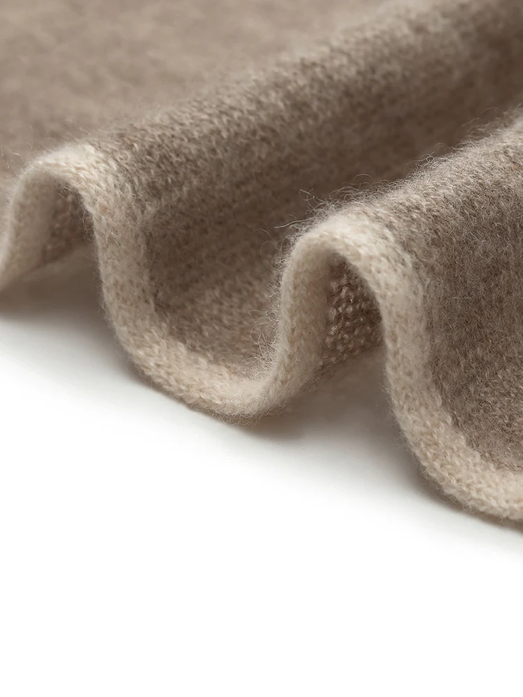 Contrast Trim Asymmectrical Cashmere Scarf - Image 8