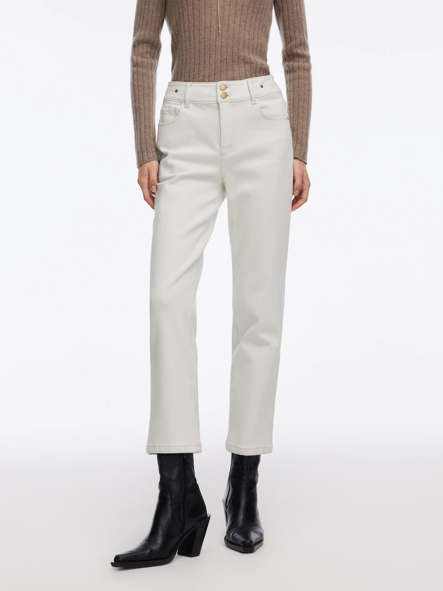 Denim Fleece Lined Women Ankle Length Jeans