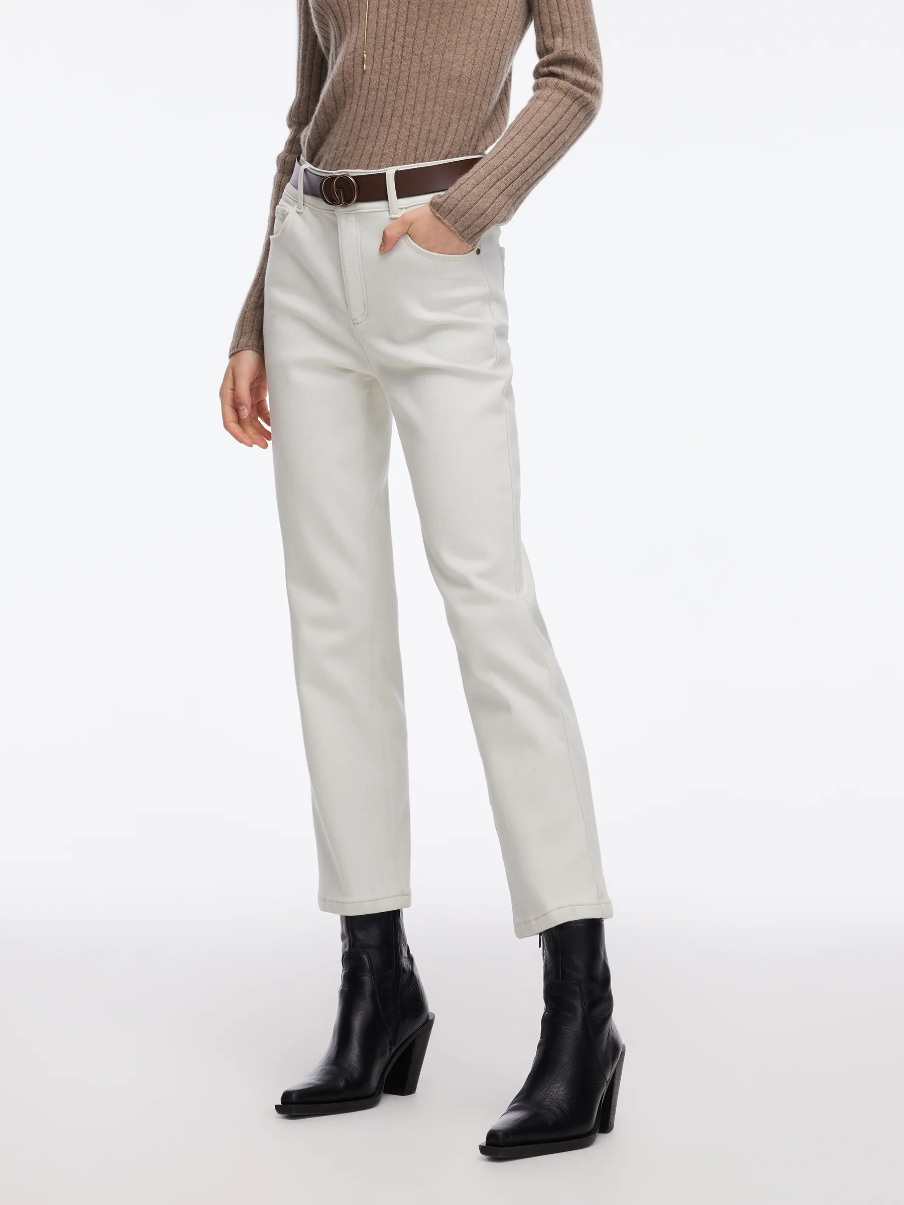 Denim Fleece Lined Women Ankle Length Jeans - Image 6