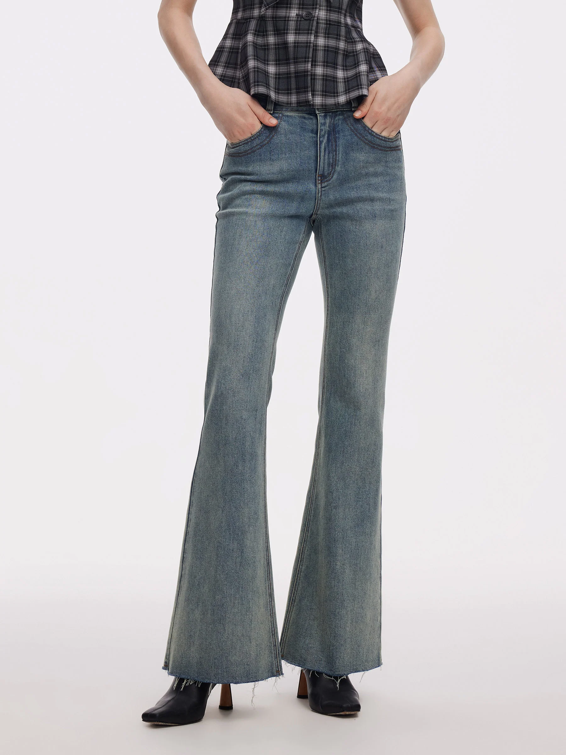 Denim High-Waisted Women Flared Jeans