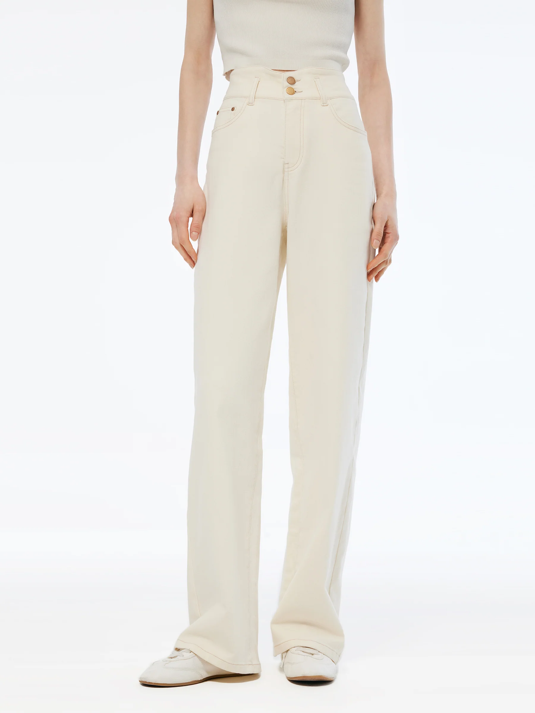 Denim High Waisted Women Loose Fit Straight Jeans - Image 4