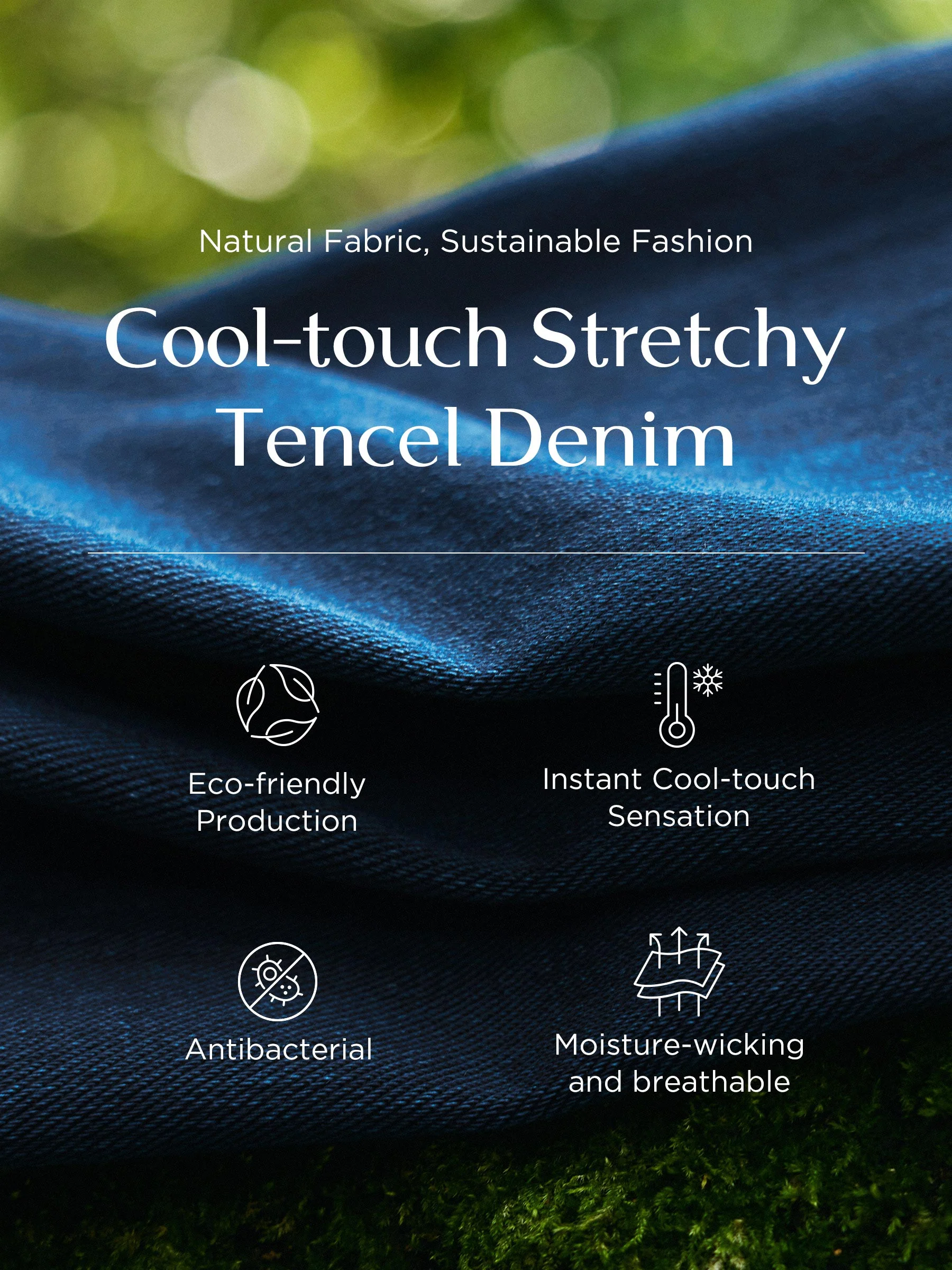 Denim Lyocell Patchwork Crop Jacket And Skirt Two-Piece Set - Image 4