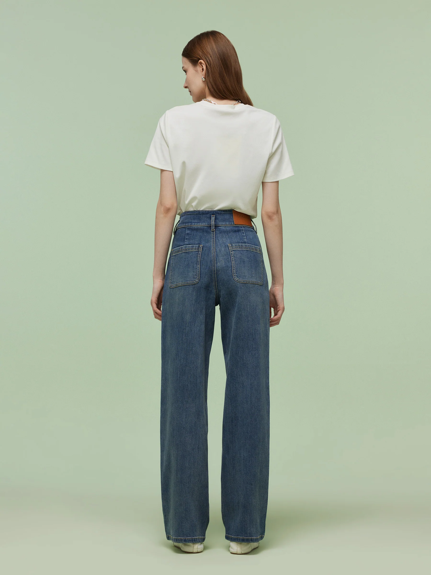 Denim Women High-Waisted Straight Leg Jeans - Image 3