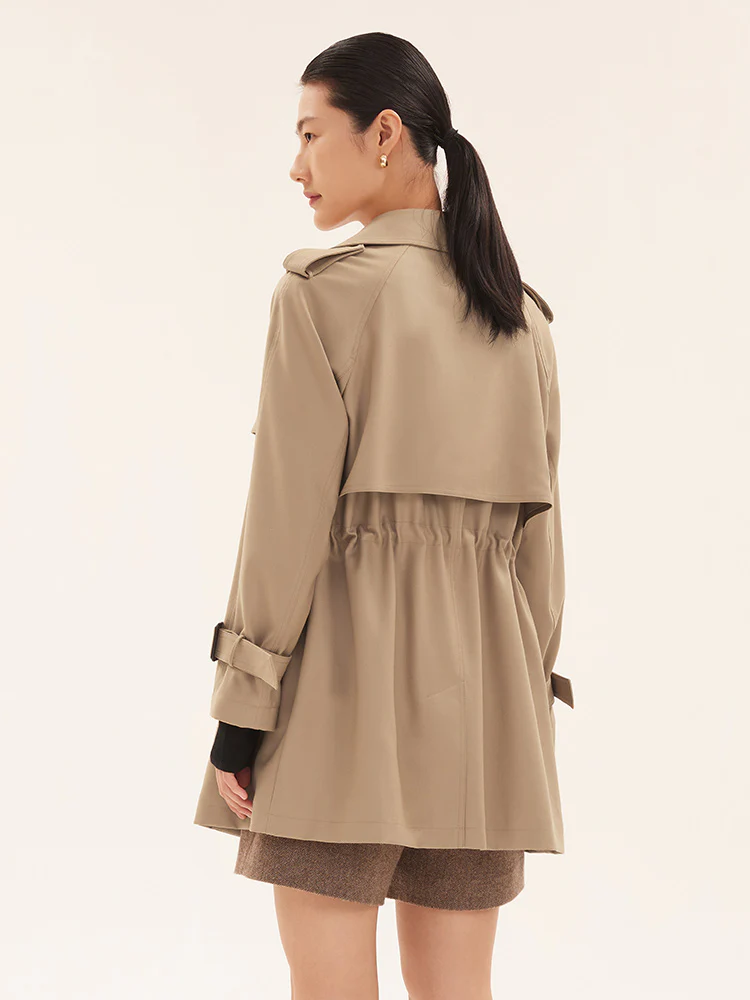 Double-Breasted Worsted Woolen Trench Coat - Image 3
